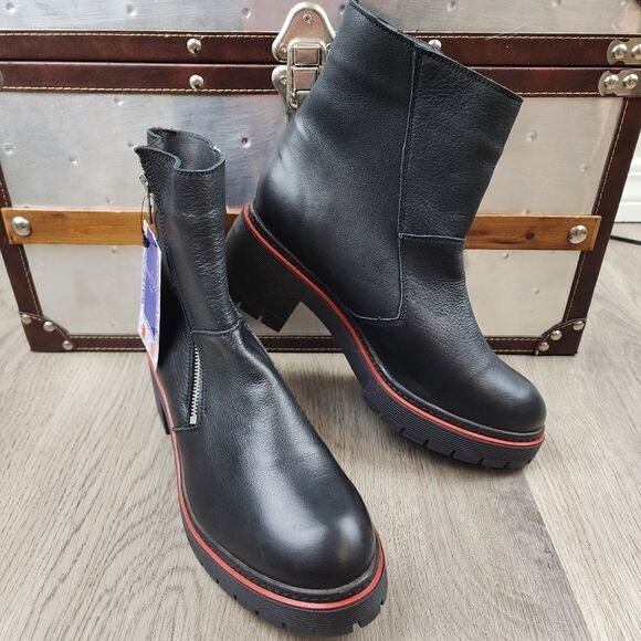 NWOB Bos. & Co. Zap Leather Side Zip Boots size 41 - Picture 1 of 11